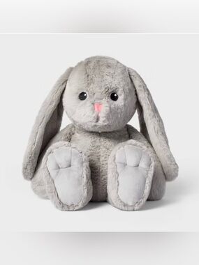 Gigglescape 18in Gray Bunny Plush Jumbo Stuffed Animal